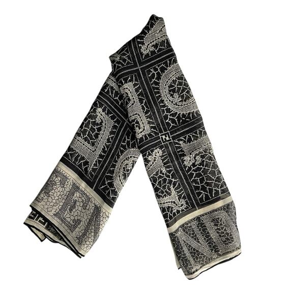 Fendi Black Silk Scarf - Picture 1 of 3